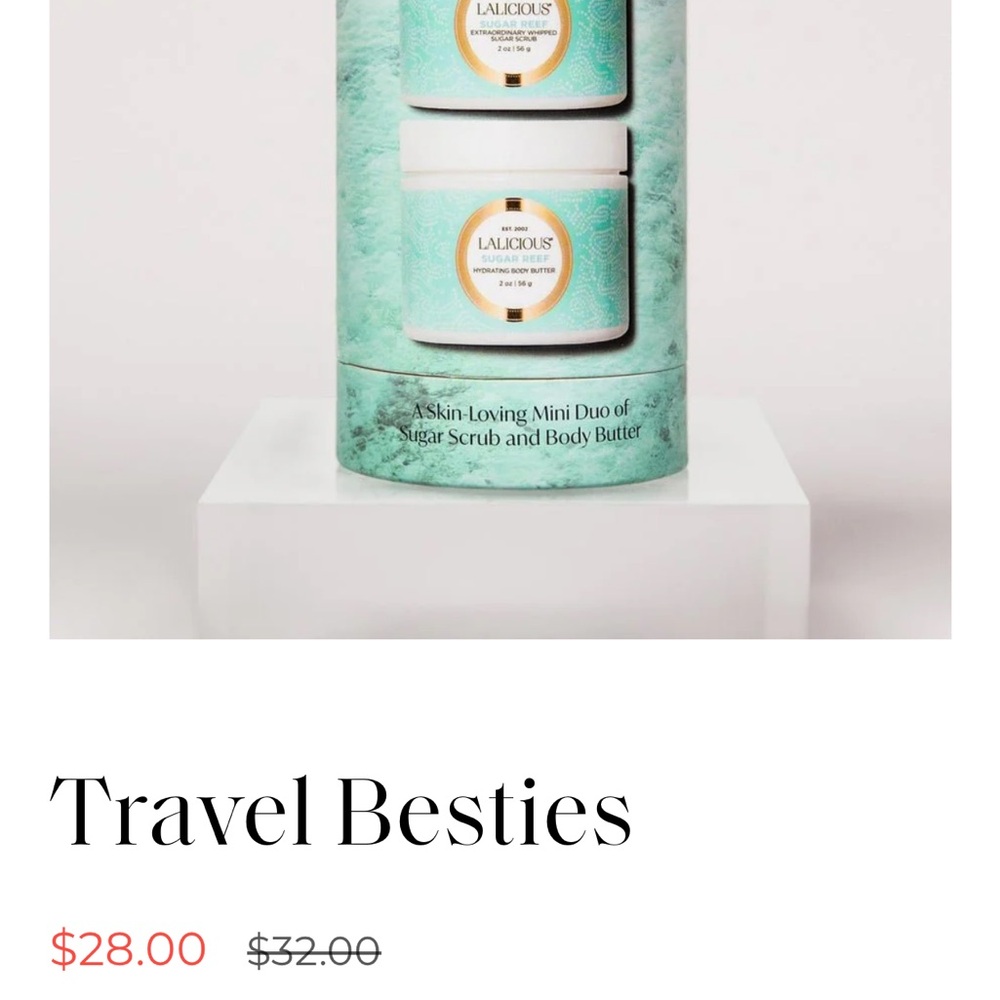 Lalicious "Sugar Reef" Travel Body Butter and Sugar Scrub (2oz each) BNWT